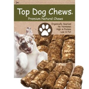 Top Dog Chews – 3” Mini Cheek Rolls with Bully Dust Sprinkles, 10 Pack, Long Lasting Dog Bones for Aggressive Chewers, Rawhide Free Dog Treats