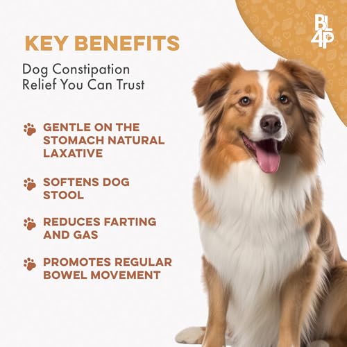 Dog Laxative Constipation Relief - Dog Stool Softener Remedy Eases Irregular Bowel Movements, Scooting & Rectal Itching; Supports Canine Digestion & Dog Gas Relief - 400 Odorless, Tasteless Pills