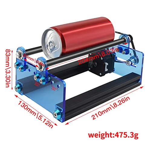 Twotrees Rotary Roller Y Axis Rotary Roller Engraving Module for Engraving Cylindrical Items, 360° Rotating Engraving, Compatible with Most Engraver