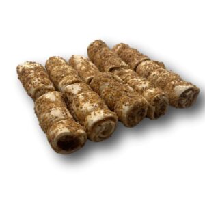 Top Dog Chews – 3” Mini Cheek Rolls with Bully Dust Sprinkles, 10 Pack, Long Lasting Dog Bones for Aggressive Chewers, Rawhide Free Dog Treats