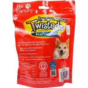 Pet Factory Twistedz American Beefhide 5" Chip Rolls Dog Chew Treats w/ Real Chicken Meat Wrap - 8 Count/1 Pack