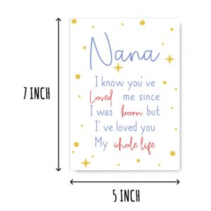 EruditeGifts Nana I Know You've Loved Me Since - Birthday Card For Nana - Nana's Day Card - Cute Birthday Card For Nana From Kids - New Nana Birthday Cards