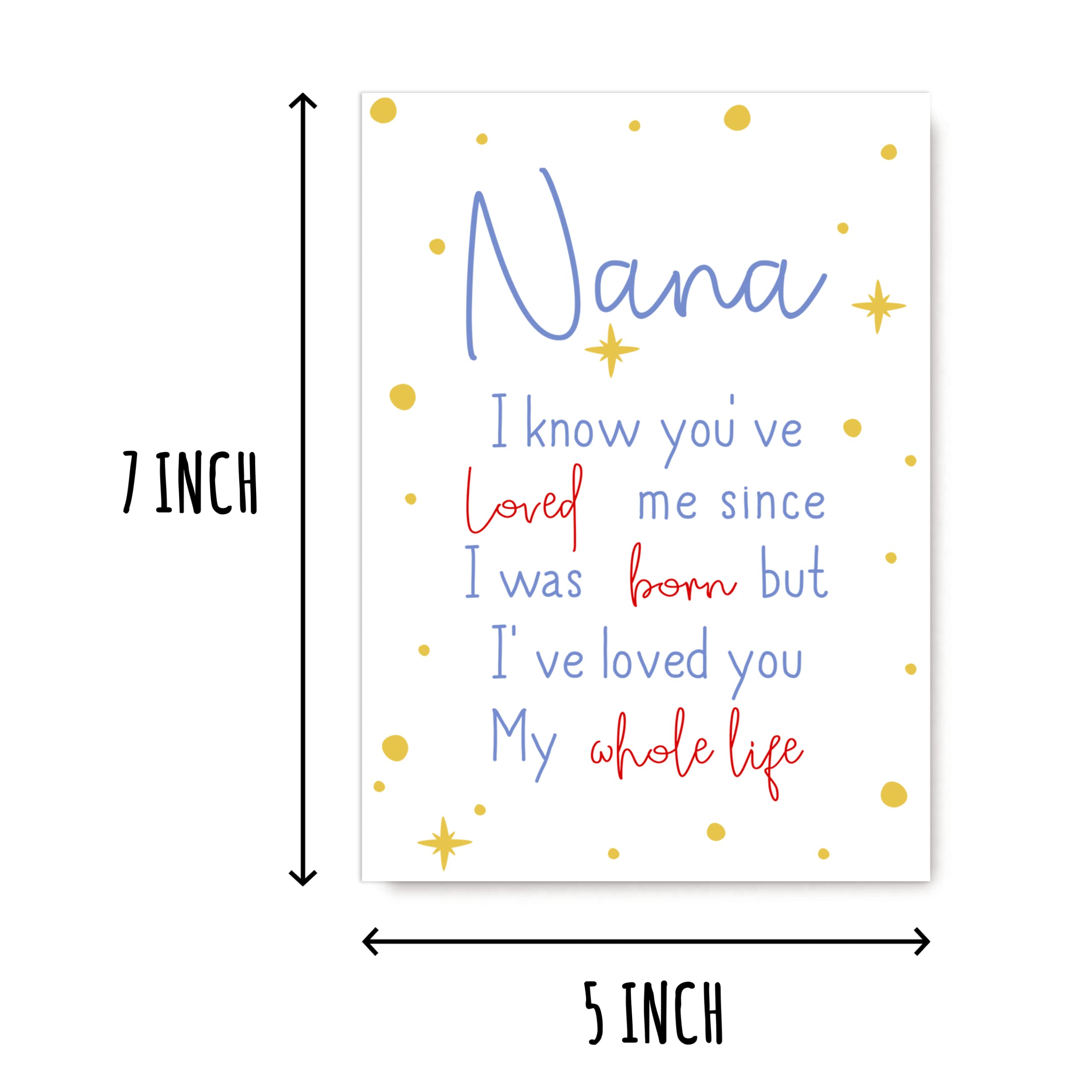 EruditeGifts Nana I Know You've Loved Me Since - Birthday Card For Nana - Nana's Day Card - Cute Birthday Card For Nana From Kids - New Nana Birthday Cards