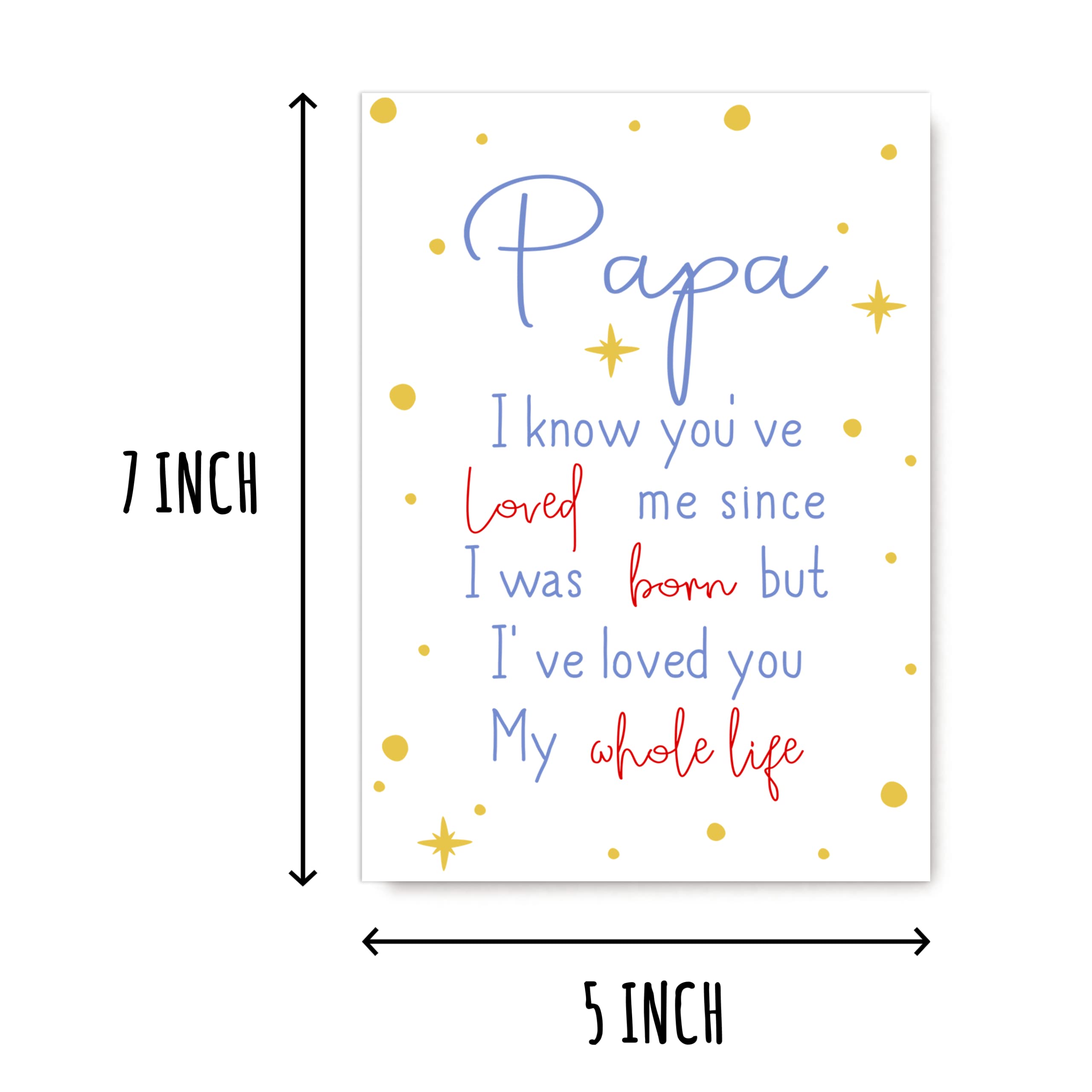 EruditeGifts Papa I Know You've Loved Me Since - Birthday Card For Papa - Papa's Day Card - Cute Birthday Card For Papa From Kids - New Papa Birthday Cards 5 x 7 inches