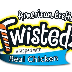 Pet Factory Twistedz American Beefhide 5" Chip Rolls Dog Chew Treats w/ Real Chicken Meat Wrap - 8 Count/1 Pack