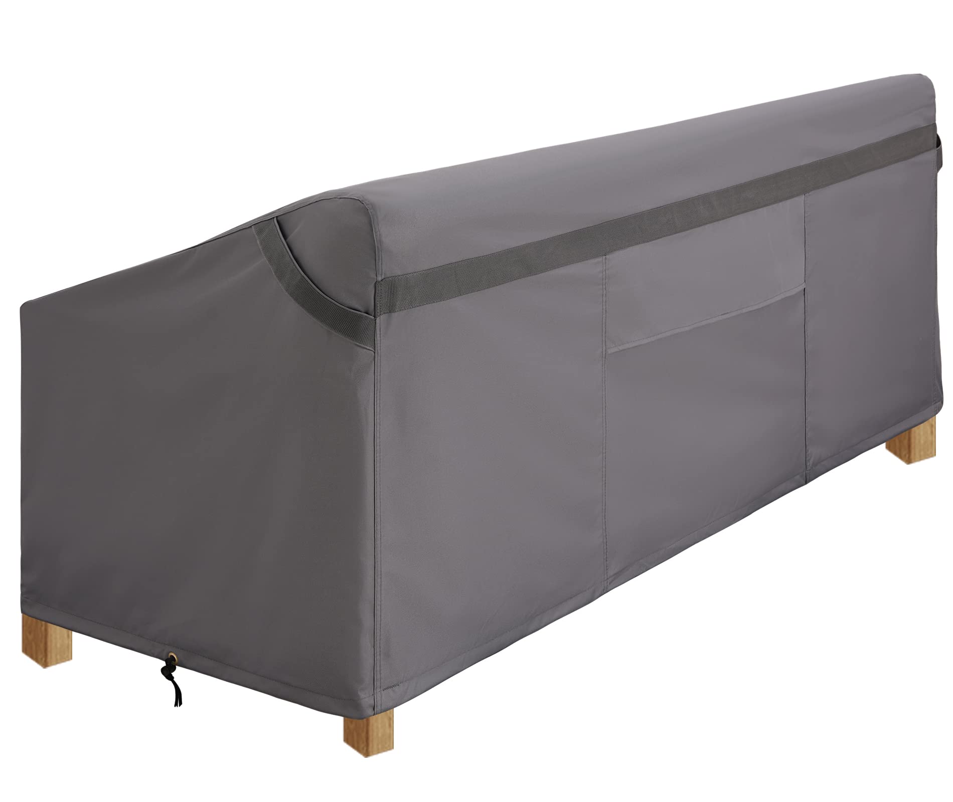 PATIOASIS Outdoor Lounge Loveseat Couch Cover 38'' Deep Waterproof 62inches Long Patio Loveseat Covers Gray for Outdoor Furniture Rainproof Snowproof UV-Resistant