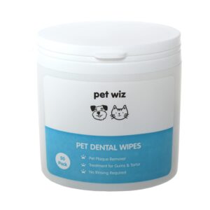 Dental Finger Wipes with Spearmint Oil for Dogs & Cats. Removes Plaque & Tartar, Care for Gums & No Rinsing Required.