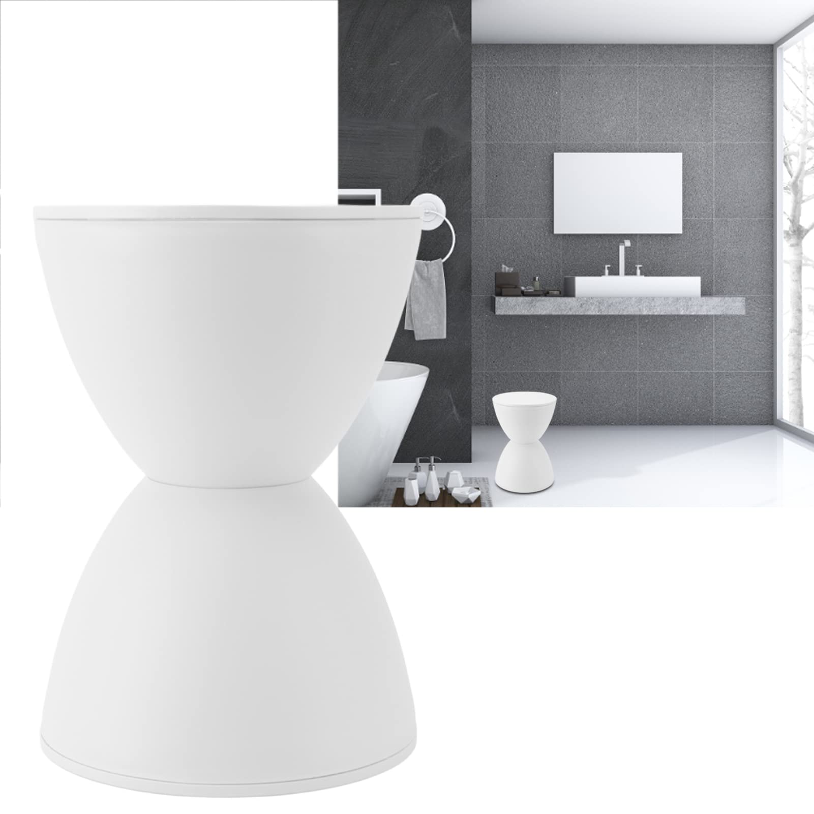 Cosiki Hourglass Shape Stool Bathroom Wearresisting Hourglass Stool