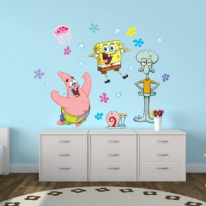 Spongebob Squarepants Characters Wall Sticker Movable Vinyl DIY Wall Art Stickers Set - Walls, Windows, Doors