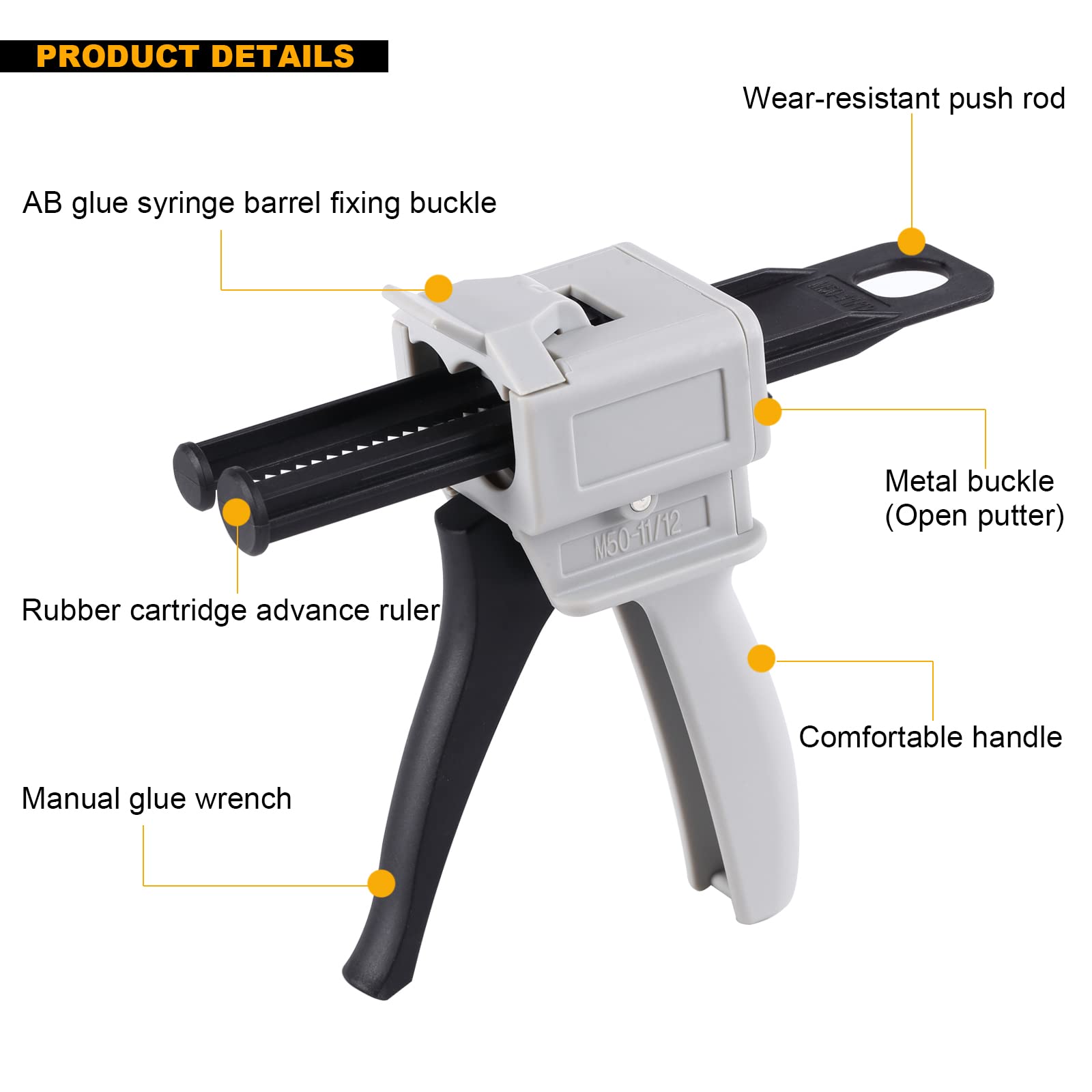 Dispensing Gun Kit Impression Mixing Dispenser Gun 1:1/2:1 Dispensing Gun Ratio (1:1/1:2 Witout Accessories)