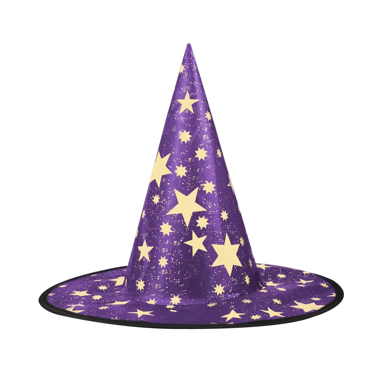 KINBOM Wizard Hat Kids, 15x14 Inch Five Pointed Star Witch Hat Kids Costume & Cosplay Witch Hat Halloween Party Yard Decoration for Kids Party Favors Festival Dressing Up (Purple)