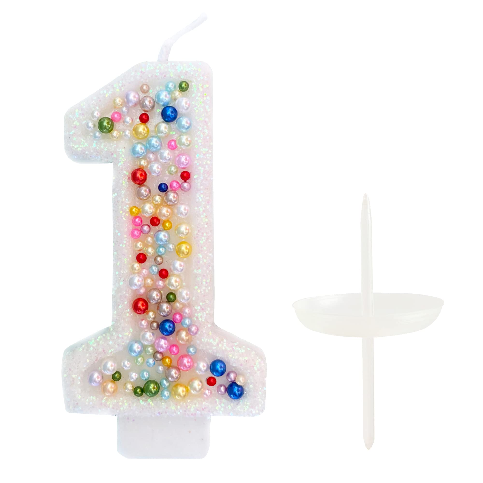 Birthday Candles, Pearl Sequin Number Candle Party Supplies (Number-1)