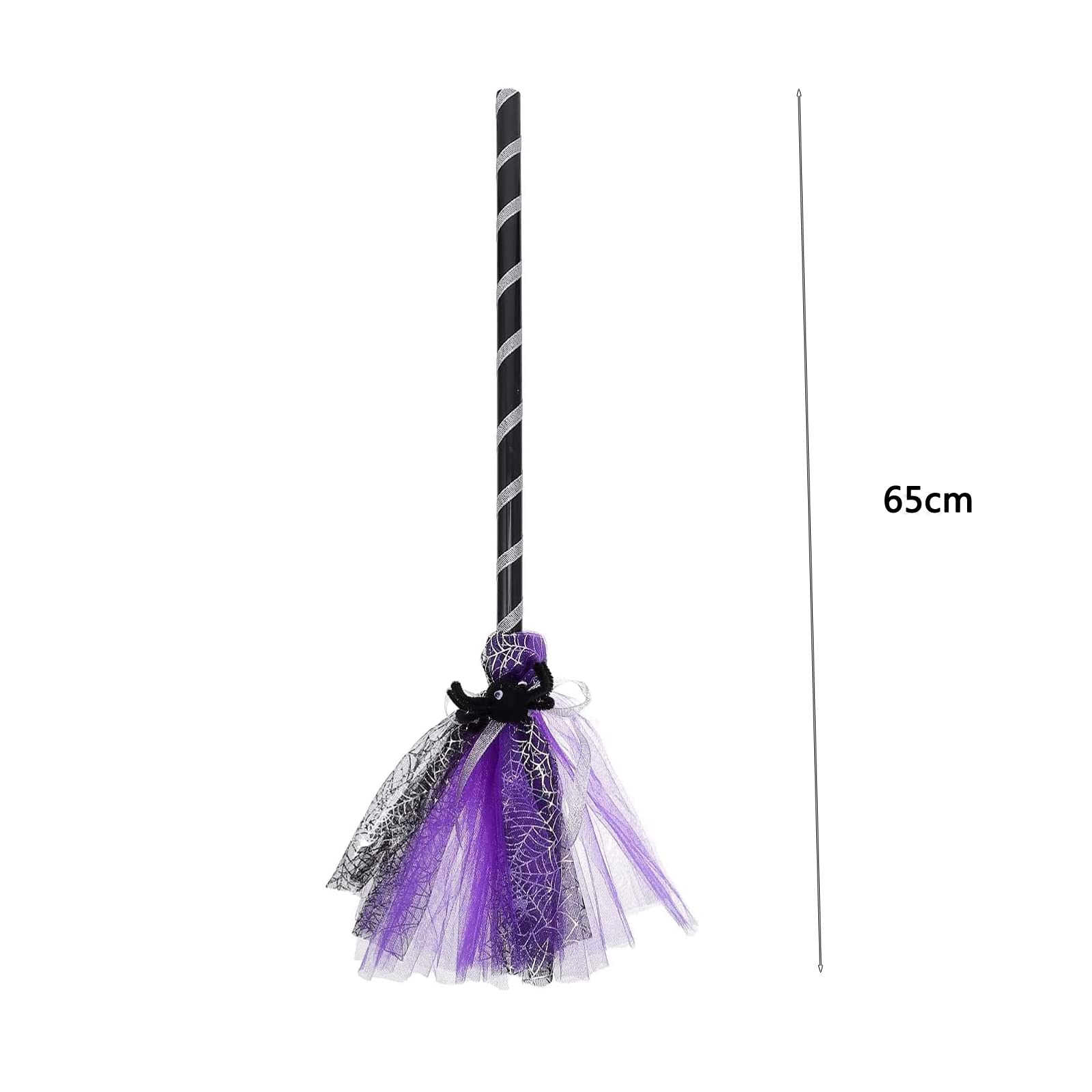 BinaryABC Halloween Witches Broom Plastic Spider Broom Witch Broomstick,Halloween Witch Decoration Props,Witch Costume Accessories,Halloween Supplies