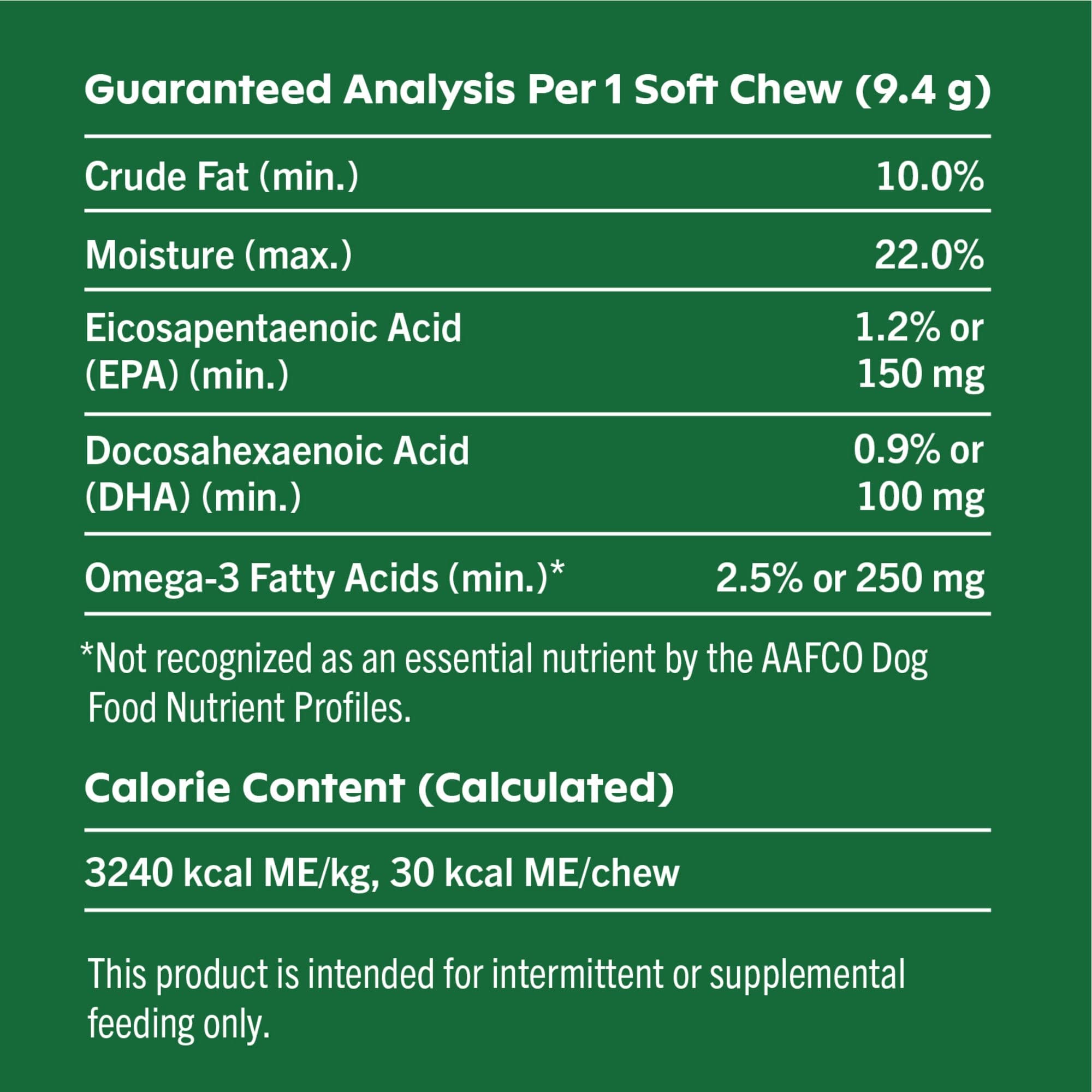 Greenies Skin & Coat Food Supplements with Omega 3 Fatty Acids Chicken- Flavor Soft Chews for Adult Dogs, Count of 80, 1.66 LB