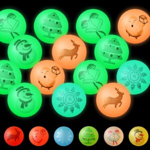 novwang 24pcs 12 styles halloween bouncing balls, glow in the dark bouncy play balls halloween party favors goodie bag fillers school classroom games