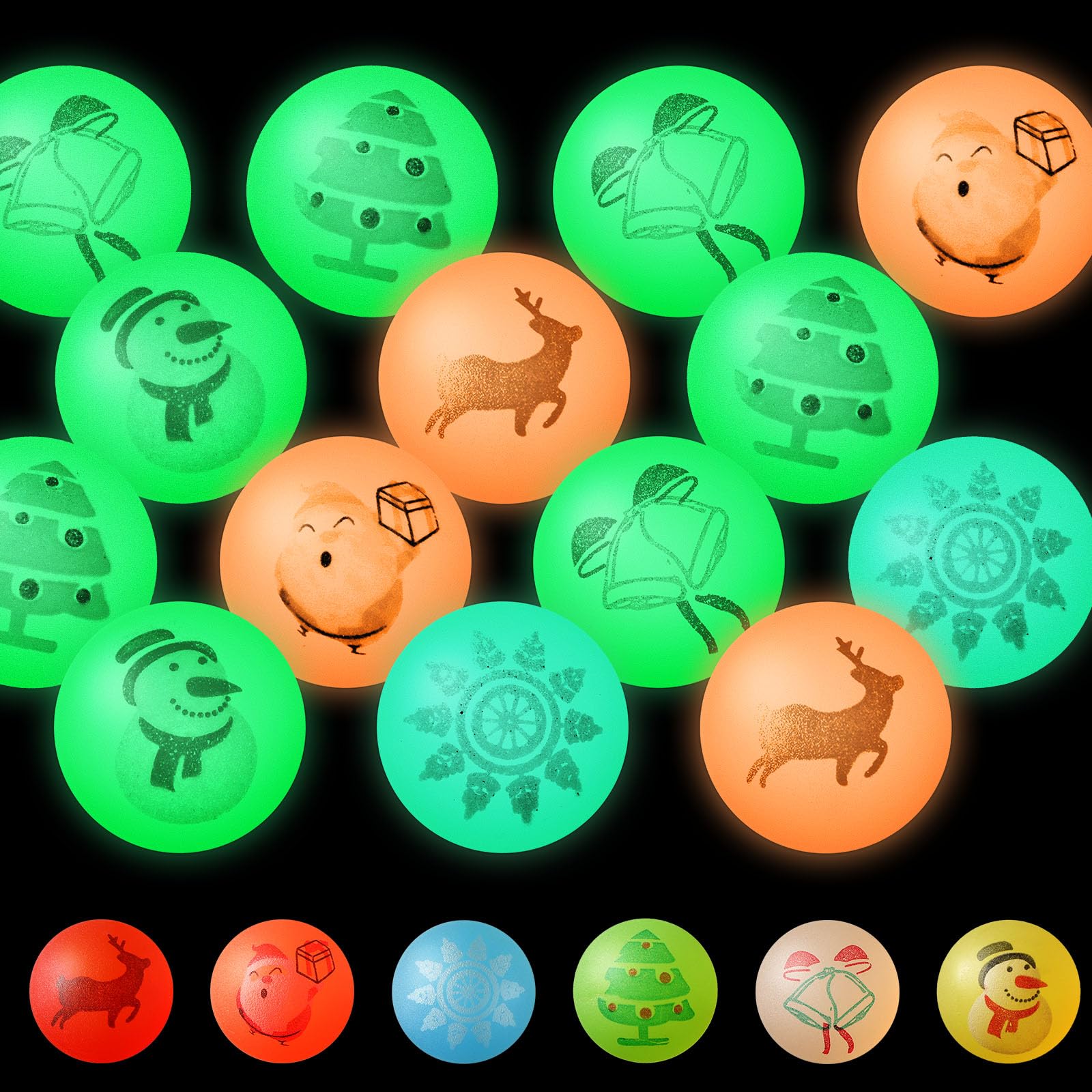 NOVWANG 24Pcs 12 Styles Halloween Bouncing Balls, Glow in The Dark Bouncy Play Balls Halloween Party Favors Goodie Bag Fillers School Classroom Games