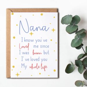 EruditeGifts Nana I Know You've Loved Me Since - Birthday Card For Nana - Nana's Day Card - Cute Birthday Card For Nana From Kids - New Nana Birthday Cards