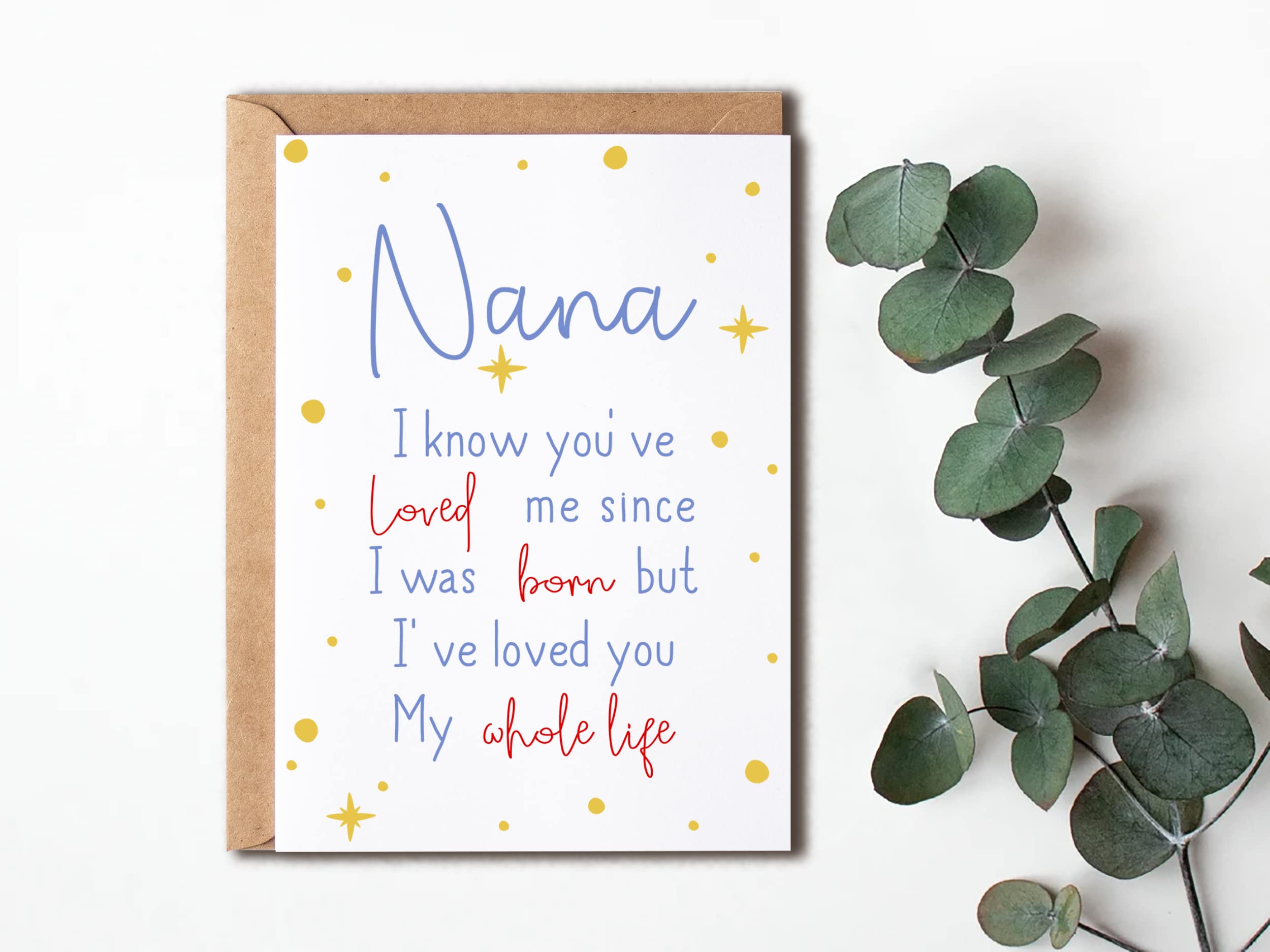 EruditeGifts Nana I Know You've Loved Me Since - Birthday Card For Nana - Nana's Day Card - Cute Birthday Card For Nana From Kids - New Nana Birthday Cards