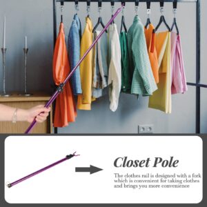 LIFKOME Long Reach Pole Hook Telescopic High Reach Garment Pole Hook Extendable Closet Rod Reaching Stick Laundry Hanging Tools