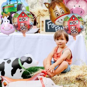 12 Pieces Farm Animals Balloons, Foil Balloons for Farm Animal Birthday Party Supplies Farm Barnyard Theme Birthday Baby Shower Party Decorations