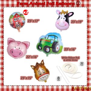 12 Pieces Farm Animals Balloons, Foil Balloons for Farm Animal Birthday Party Supplies Farm Barnyard Theme Birthday Baby Shower Party Decorations