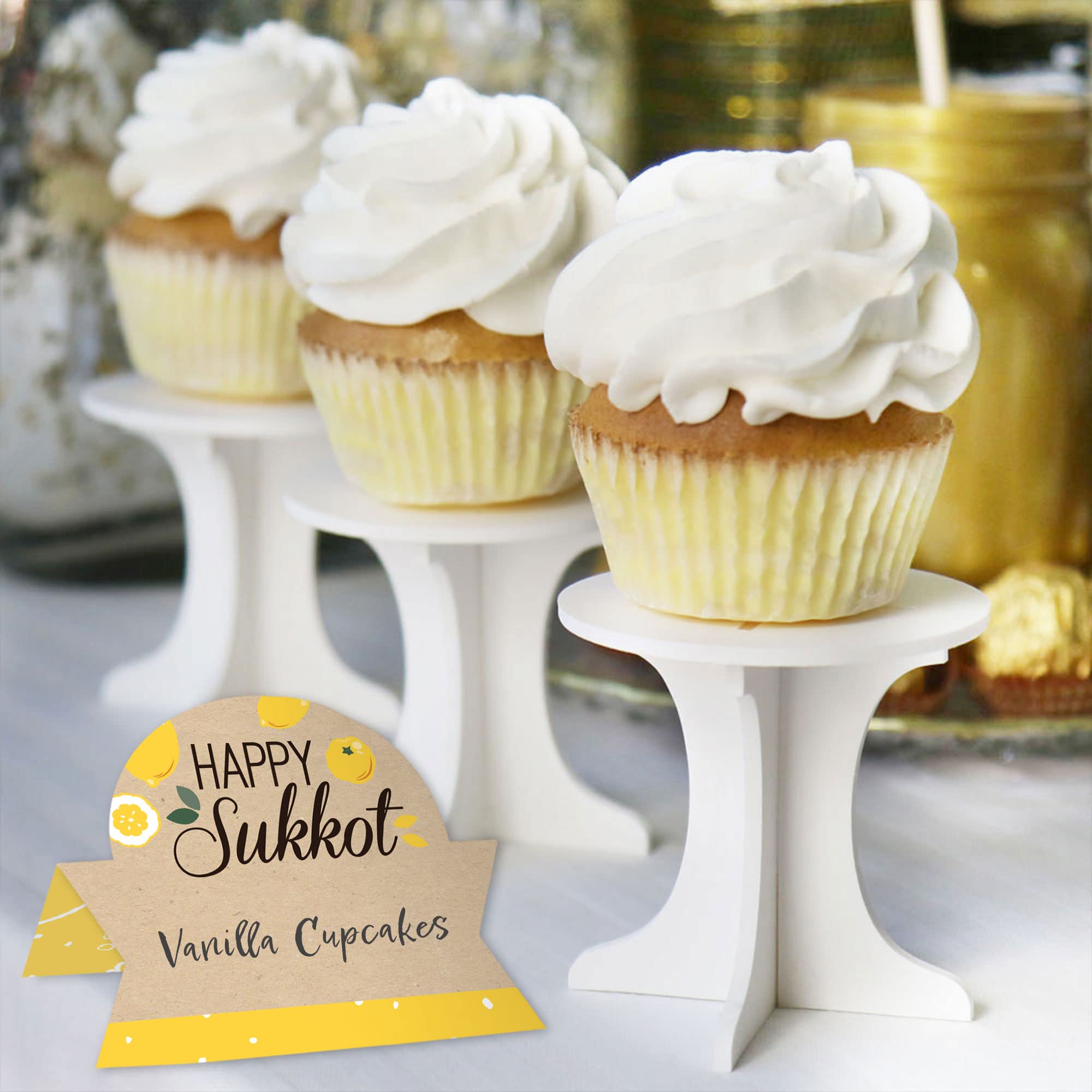 Big Dot of Happiness Sukkot - Sukkah Jewish Holiday Tent Buffet Card - Table Setting Name Place Cards - Set of 24