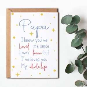 EruditeGifts Papa I Know You've Loved Me Since - Birthday Card For Papa - Papa's Day Card - Cute Birthday Card For Papa From Kids - New Papa Birthday Cards 5 x 7 inches