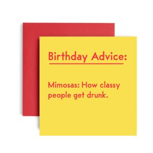 huxters funny birthday card for her – classy mimosas - happy birthday card for her – gifts from women - friend birthday card – gift card – friendship gifts women – funny card for mom 14.8cm (mimosas)