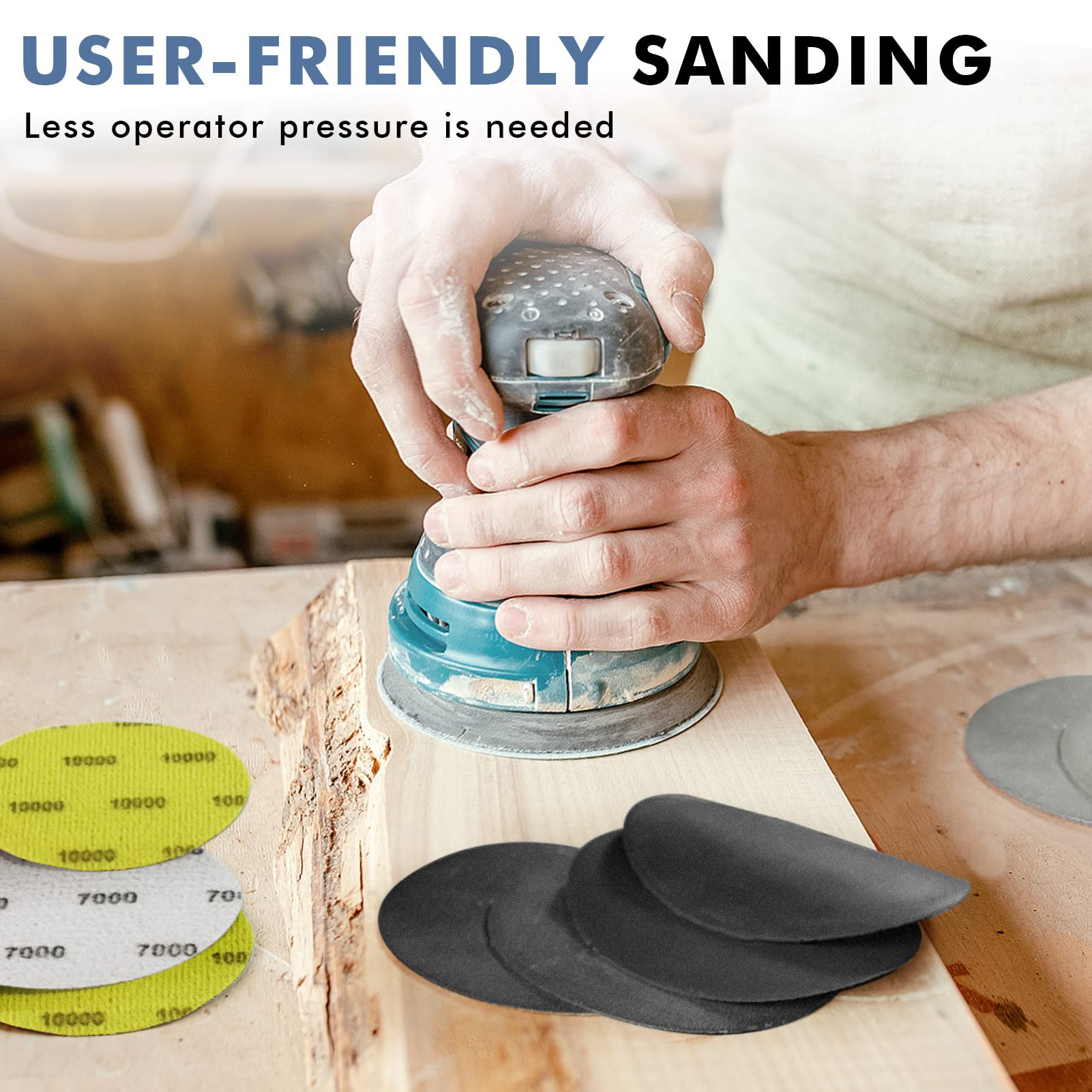 6 Inch 3000 Grit Sanding Disc, GOH DODD 25 Pieces Wet Dry Sandpaper Hook and Loop Sanding Pads for Random Orbital Sander, Automotive, Woodworking, Metal Polishing and Sanding