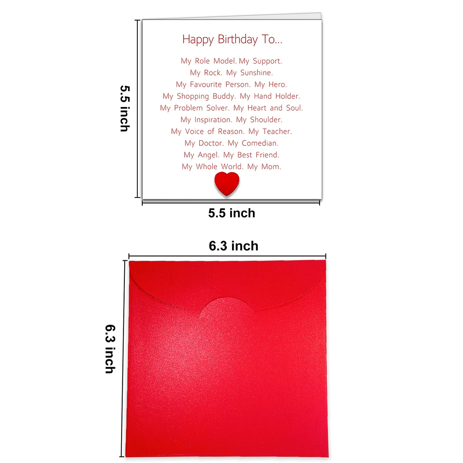 Special Mother’s Birthday Card, Birthday Card for Mom from Daughter Son, Sentimental Card for Mommy, Love You Mom