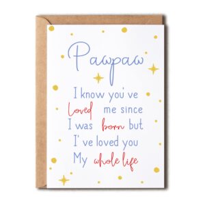 eruditegifts pawpaw i know you've loved me since - birthday card for pawpaw - pawpaw's day card - cute birthday card for pawpaw from kids - new pawpaw birthday cards, 5 x 7 inches