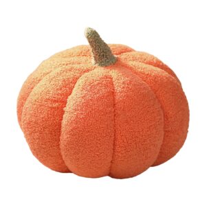 mokoggiri stuffed pumpkin fluffy 8 inch halloween pumpkins plush toys soft pumpkin throw pillow gifts for home decoration party favors 11/14" (8 inch, orange)