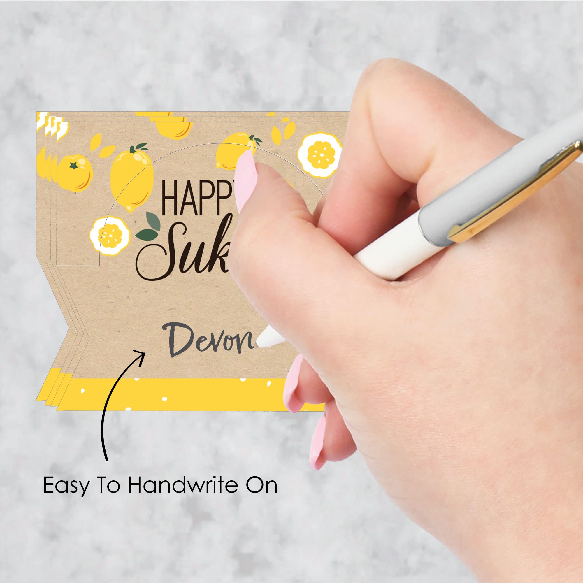 Big Dot of Happiness Sukkot - Sukkah Jewish Holiday Tent Buffet Card - Table Setting Name Place Cards - Set of 24