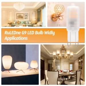 G9 LED Bulbs 2W (20W 25W Halogen Equivalent) 2700K - 3000K Warm White, T4 Chandelier Light Bulbs G9 Bi Pin Standard Base, No Flicker 120V AC 200LM 360°Beam Angle G9 Light Bulb, Not Dimmable Pack of 10