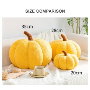 Mokoggiri Stuffed Pumpkin Fluffy 8 inch Halloween Pumpkins Plush Toys Soft Pumpkin Throw Pillow Gifts for Home Decoration Party Favors 11/14" (8 inch, Orange)