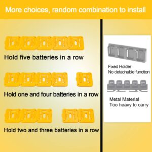 Crivnhar 10 Pack Battery Holder for Dewalt 20V Battery Mounts Dock Holder Fit for DCB200 DCB201 DCB202 DCB203 DCB204(w/20 Screws, No Battery)