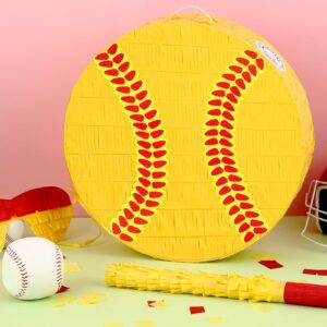 Deekin 3 Pcs Softball piñata Set Include piñata with Stick Eye Mask Softball piñata for Kids Music Science School Sports Bridal Shower Birthday Party Decorations Supplies