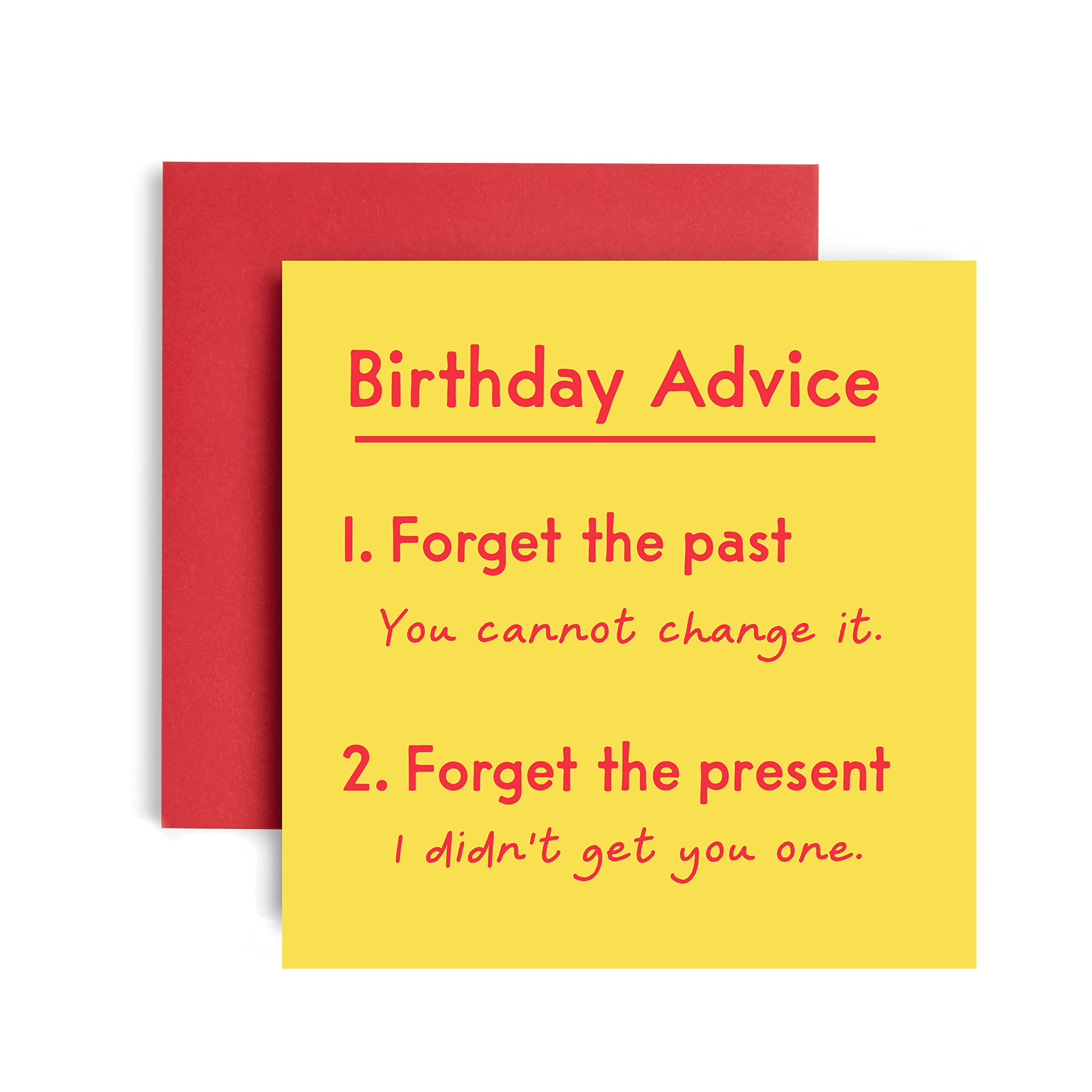 Huxters Funny Birthday Card – Past and No Present - Happy Birthday Card for her women - Friend Birthday Card – Gift card – Funny Card for him men – Card for Brother 14.8cm square (Past Present)