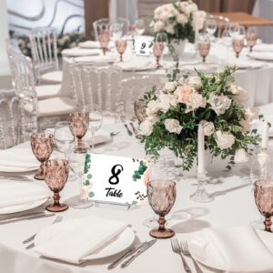 100 Pcs Acrylic Place Card Holders 2 Inch Table Number Holders Clear Place Stands Acrylic Display Stand for Wedding Dinner Home Party Events Decoration