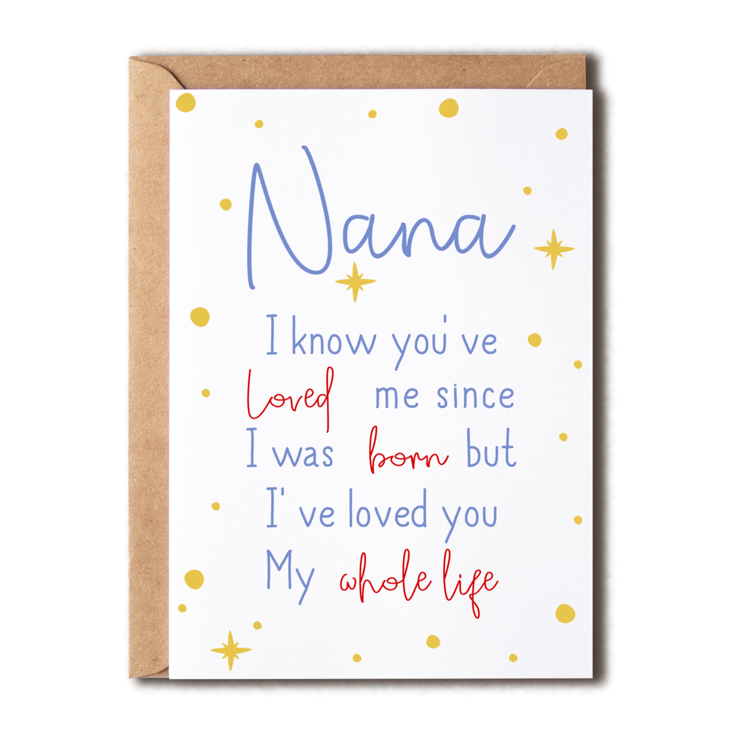 EruditeGifts Nana I Know You've Loved Me Since - Birthday Card For Nana - Nana's Day Card - Cute Birthday Card For Nana From Kids - New Nana Birthday Cards