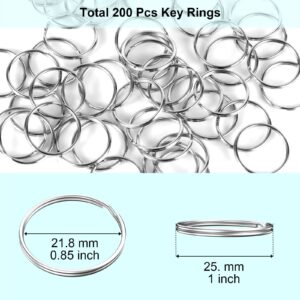 100PCS Split Key Rings Bulk for Keychain and Crafts Keychain Rings (Silver 25mm)