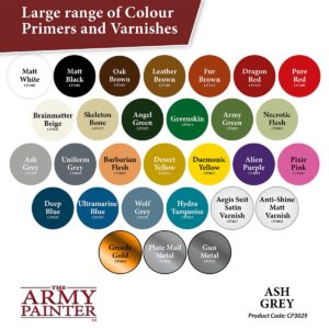 The Army Painter Color Primer Spray Paint, Ash Grey, 400ml, 13.5oz - Acrylic Spray Undercoat for Miniature Painting - Spray Primer for Plastic Miniatures