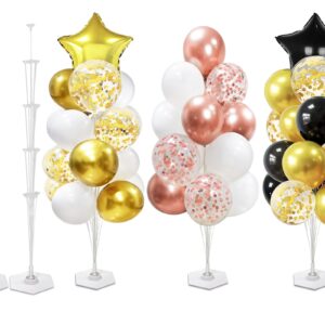 [Upgraded 16-Sticks] Elecrainbow 2 Sets 47" Tall Balloon Stand for Floor Table Centerpiece, Large Reusable Balloon Tree for Indoor Outdoor Baby Shower, Birthday, Wedding, Thanksgiving Party