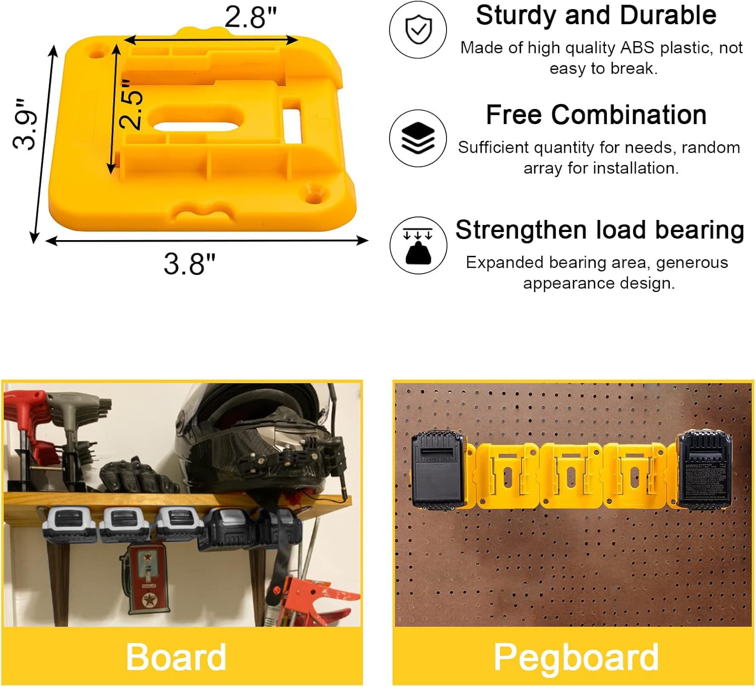 Crivnhar 10 Pack Battery Holder for Dewalt 20V Battery Mounts Dock Holder Fit for DCB200 DCB201 DCB202 DCB203 DCB204(w/20 Screws, No Battery)