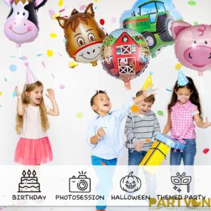 12 Pieces Farm Animals Balloons, Foil Balloons for Farm Animal Birthday Party Supplies Farm Barnyard Theme Birthday Baby Shower Party Decorations