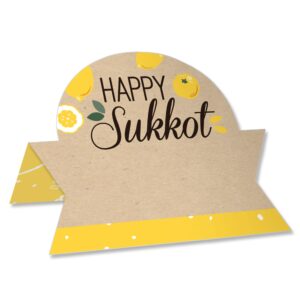 big dot of happiness sukkot - sukkah jewish holiday tent buffet card - table setting name place cards - set of 24