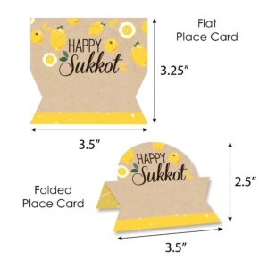 Big Dot of Happiness Sukkot - Sukkah Jewish Holiday Tent Buffet Card - Table Setting Name Place Cards - Set of 24