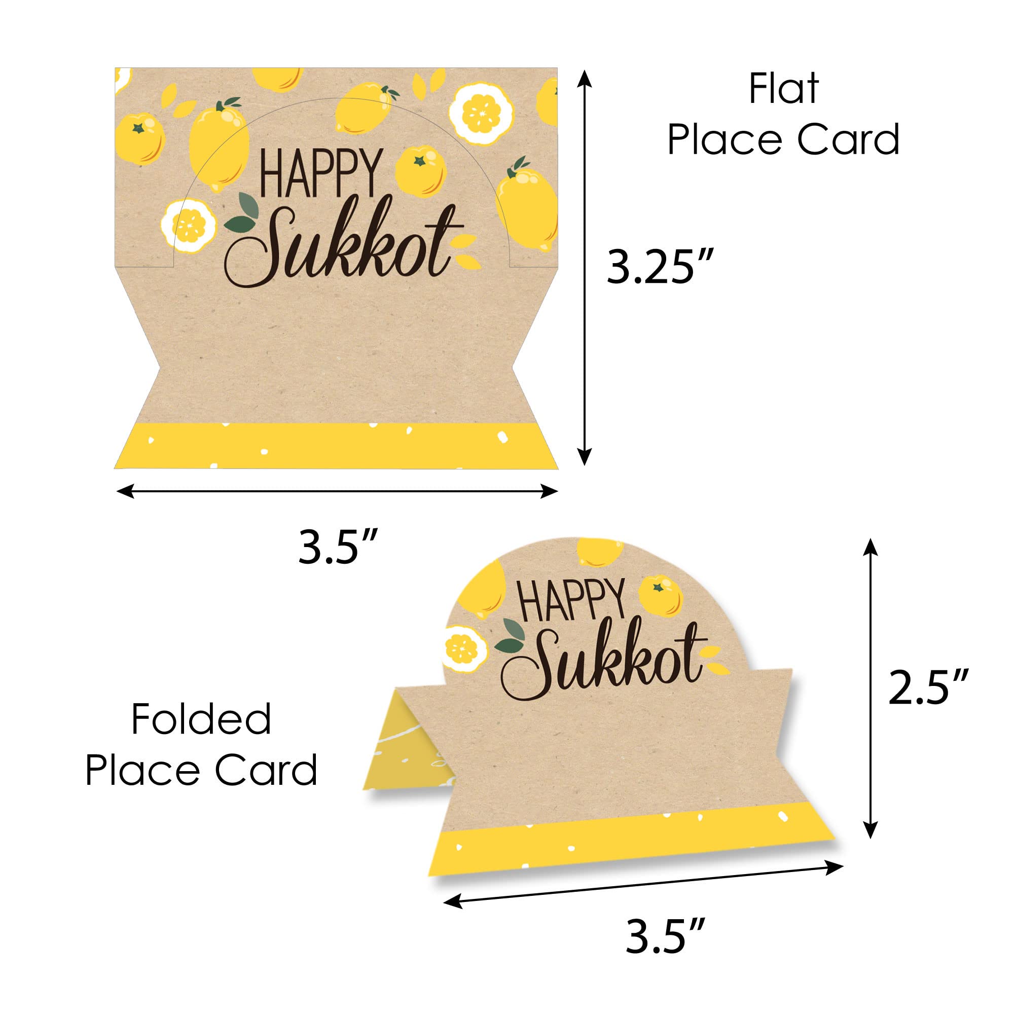 Big Dot of Happiness Sukkot - Sukkah Jewish Holiday Tent Buffet Card - Table Setting Name Place Cards - Set of 24