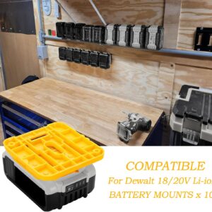 Crivnhar 10 Pack Battery Holder for Dewalt 20V Battery Mounts Dock Holder Fit for DCB200 DCB201 DCB202 DCB203 DCB204(w/20 Screws, No Battery)