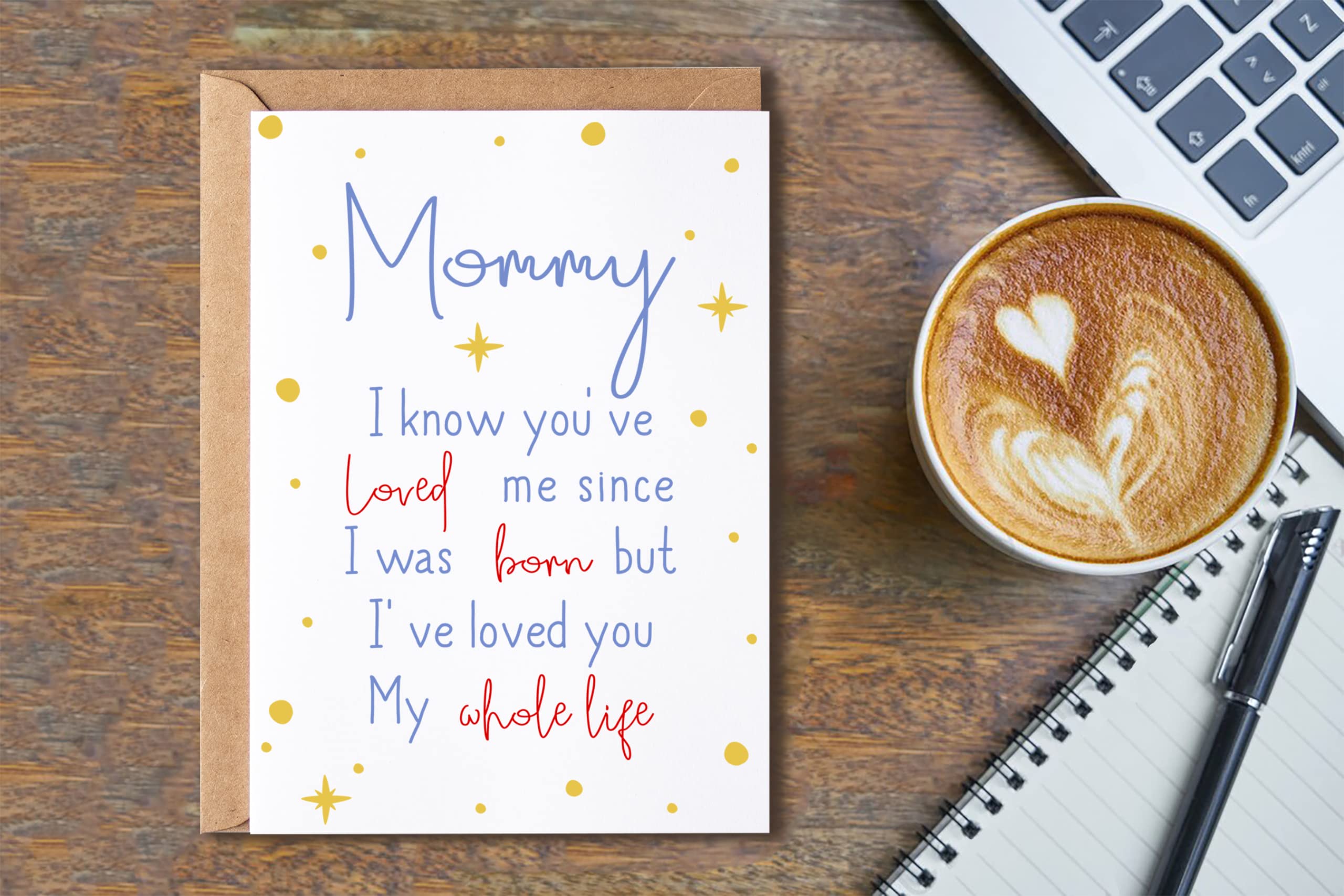 EruditeGifts Mommy I Know You've Loved Me Since - Birthday Card For Mommy - Mommy's Day Card - Cute Birthday Card For Mommy From Kids - New Mommy Birthday Cards, 5 x 7 inches